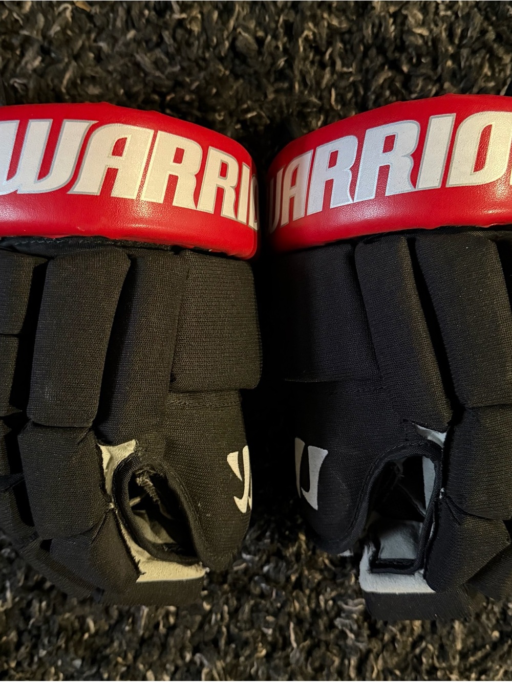 Warrior 14” Hockey Gloves - Black / Red / White
